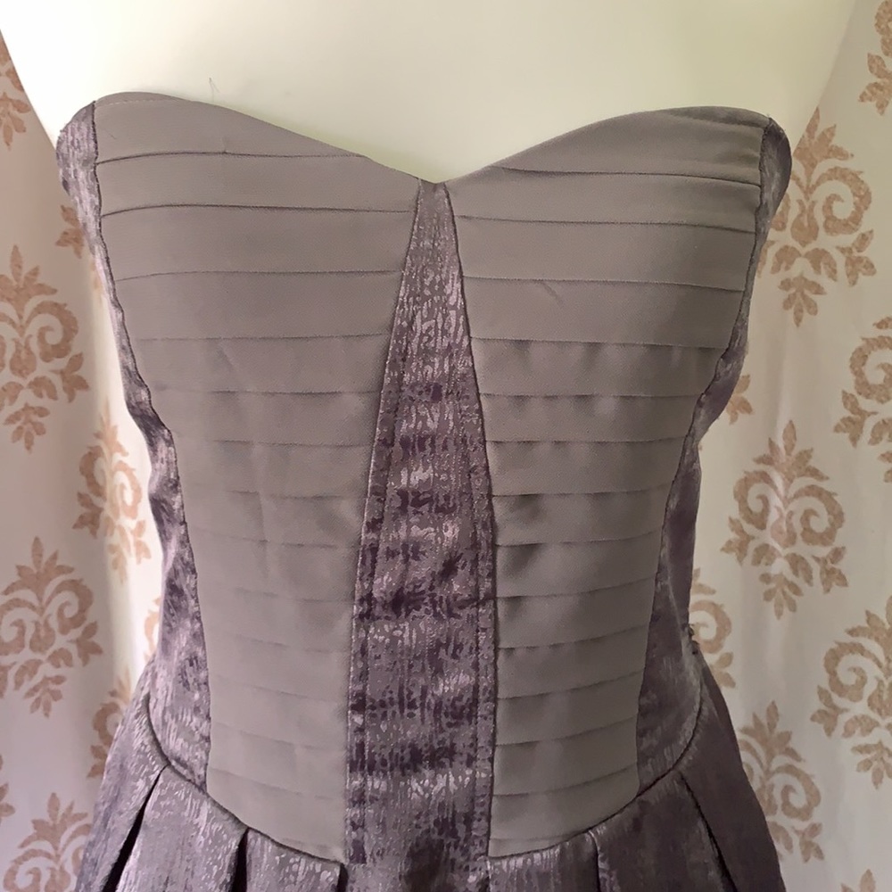 Bcbgeneration Slate Gray Strapless Mini Dress M - image 3